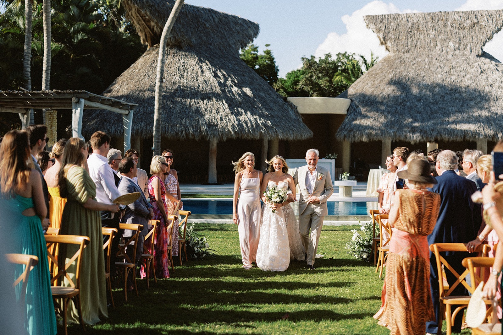 Bride walking down aisle destination, Lauren & August's Casa de Campo wedding, Dominican Republic