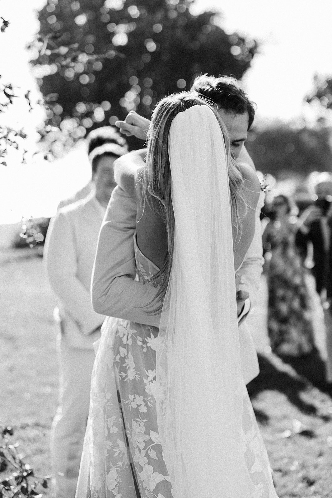 Ceremony kiss black and white, Lauren & August's Casa de Campo wedding, Dominican Republic
