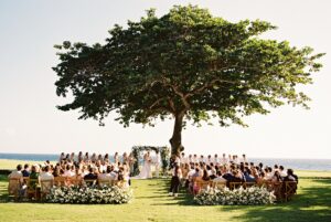 Oceanfront ceremony wide, Lauren & August's Casa de Campo wedding, Dominican Republic