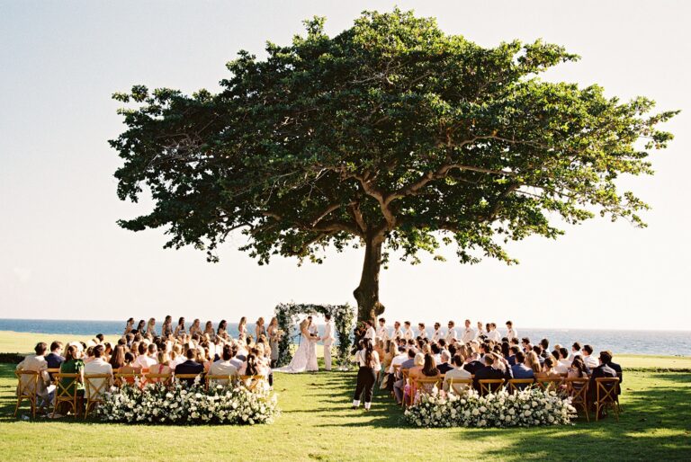 Oceanfront ceremony wide, Lauren & August's Casa de Campo wedding, Dominican Republic