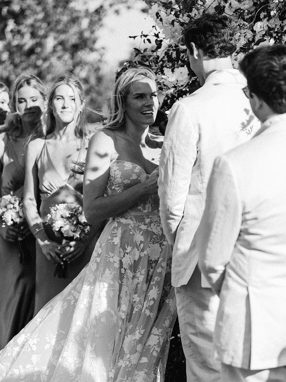 Ceremony emotional moment black and white, Lauren & August's Casa de Campo wedding, Dominican Republic