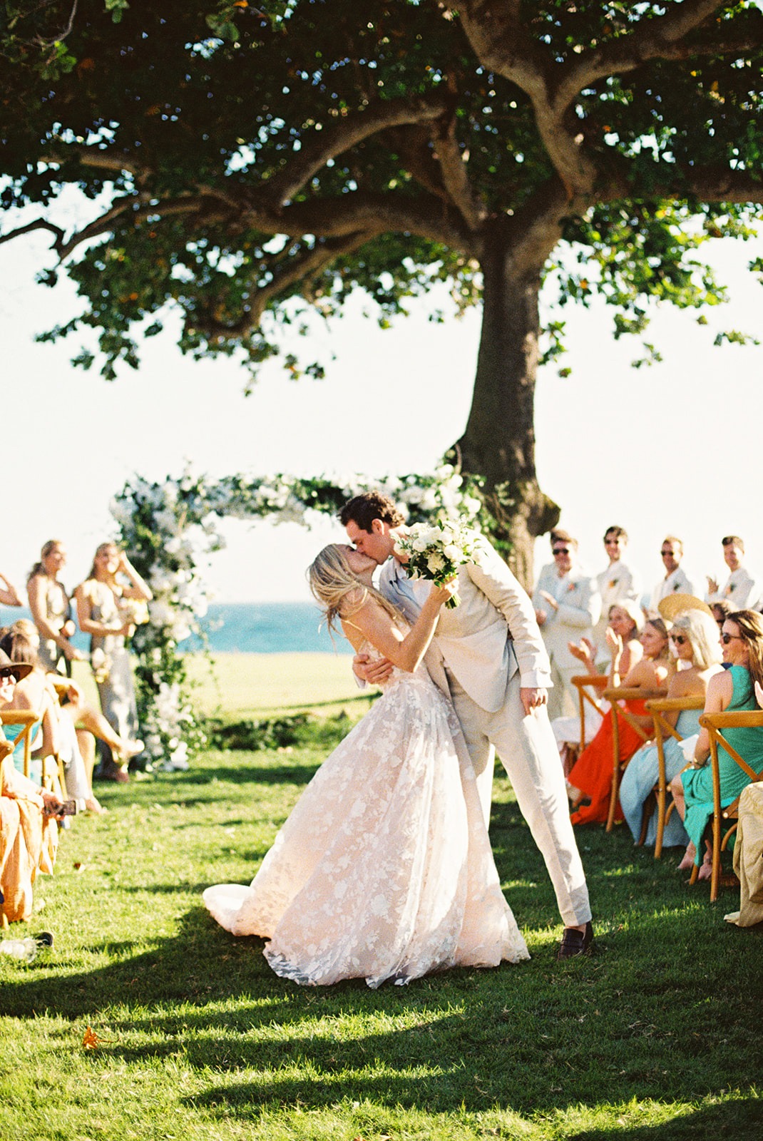 Newlyweds celebrating after ceremony, Lauren & August's Casa de Campo wedding, Dominican Republic