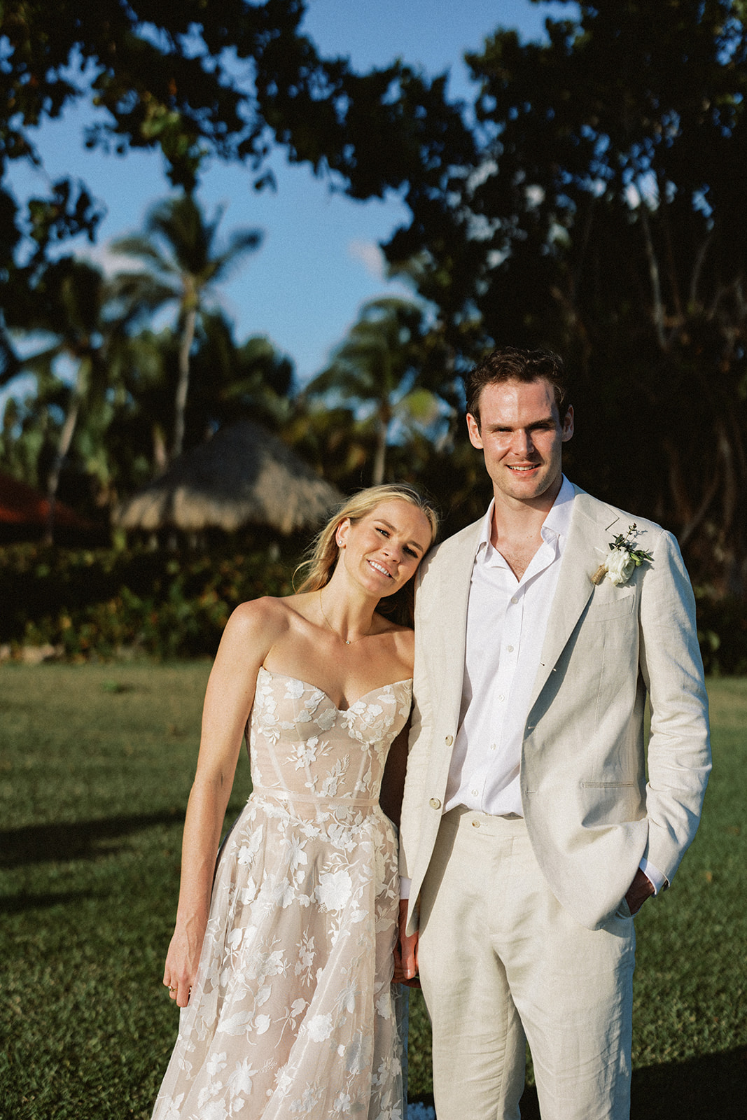 Newlywed couple portrait tropical, Lauren & August's Casa de Campo wedding, Dominican Republic