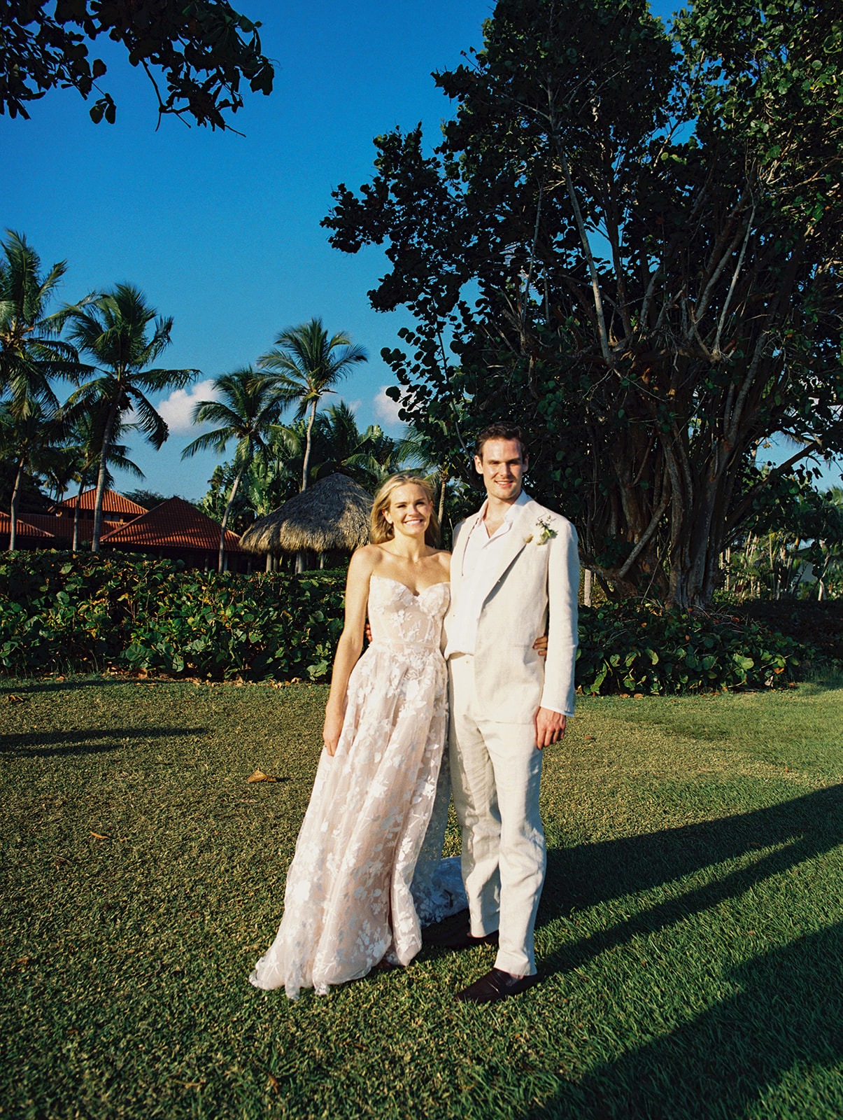Newlyweds garden portrait, Lauren & August's Casa de Campo wedding, Dominican Republic