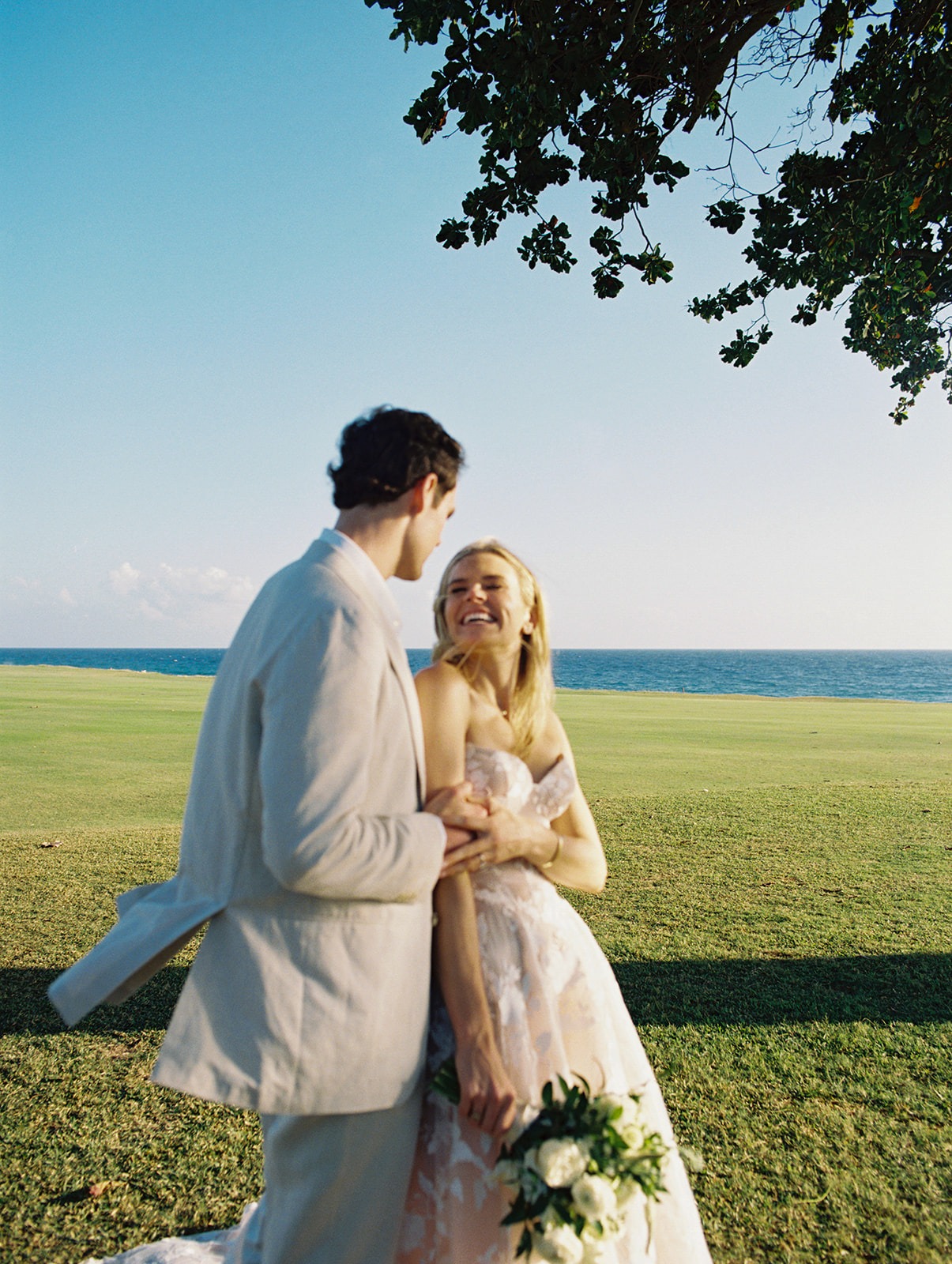 Newlyweds caribbean sea portrait, Lauren & August's Casa de Campo wedding, Dominican Republic