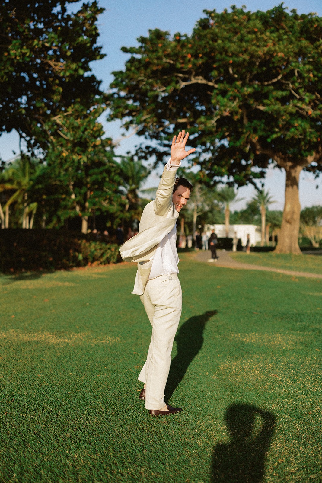 Groom celebrating destination portrait, Lauren & August's Casa de Campo wedding, Dominican Republic