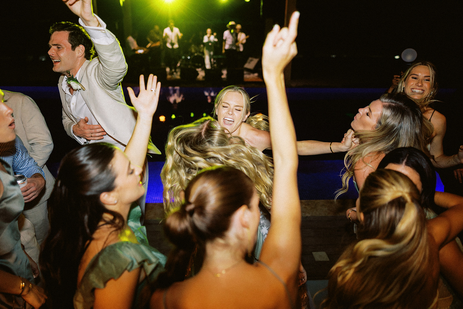 Bride dancing reception party, Lauren & August's Casa de Campo wedding, Dominican Republic