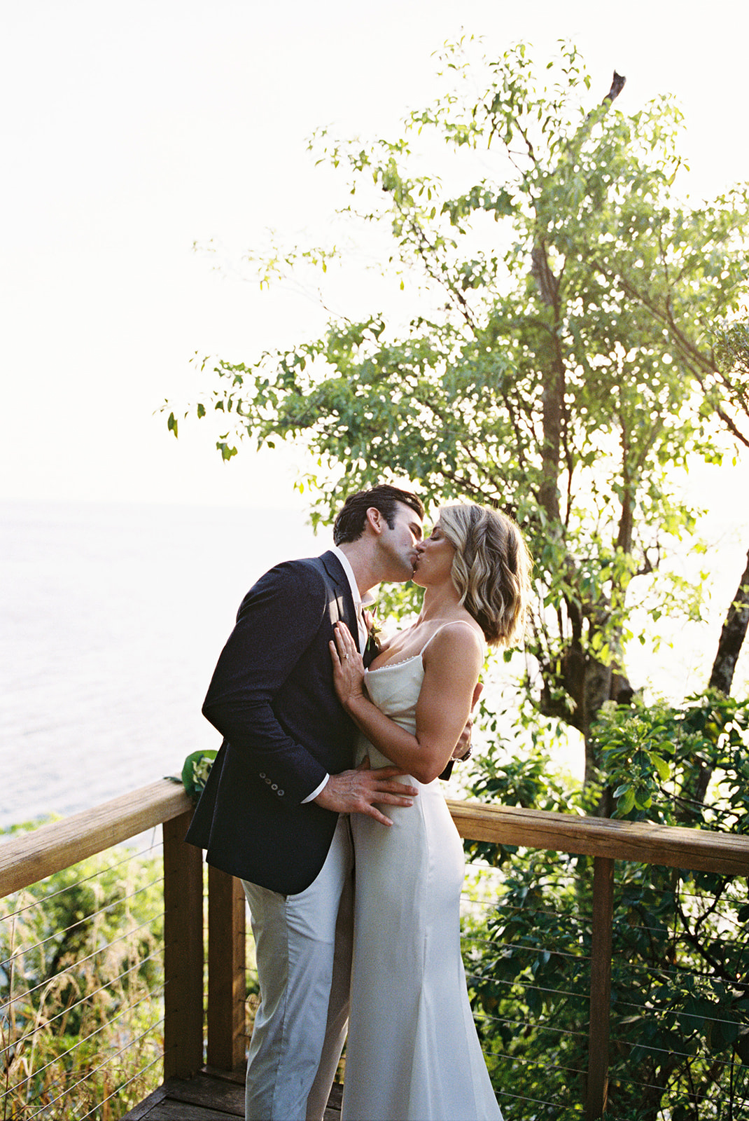 Aaron and Elizabeth kissing during the ceremony